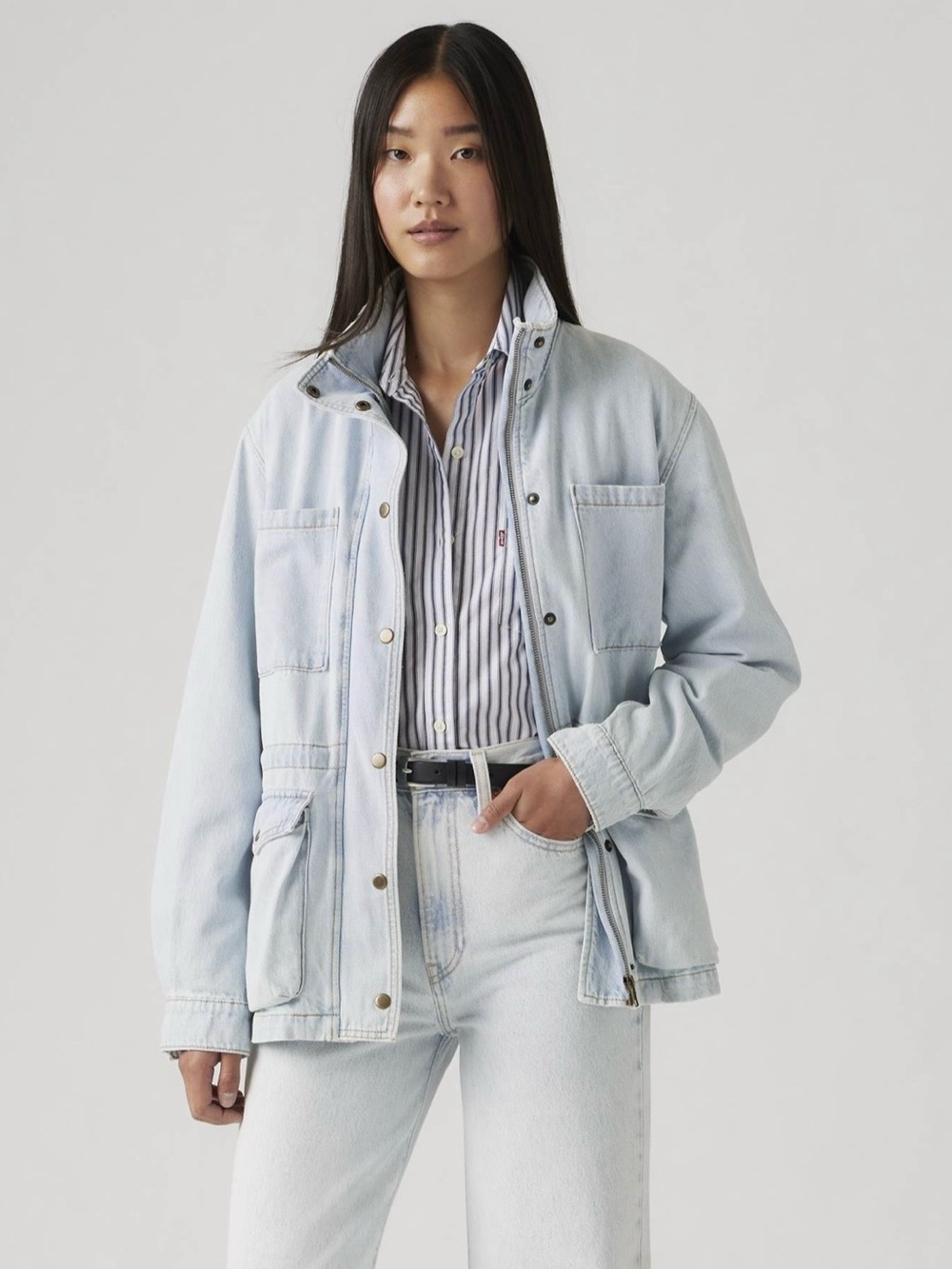 Levi's Light Blue Denim Jacket with Utility Pockets